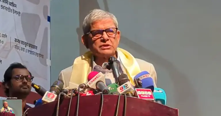 কথা বলছেন মির্জা ফখরুল